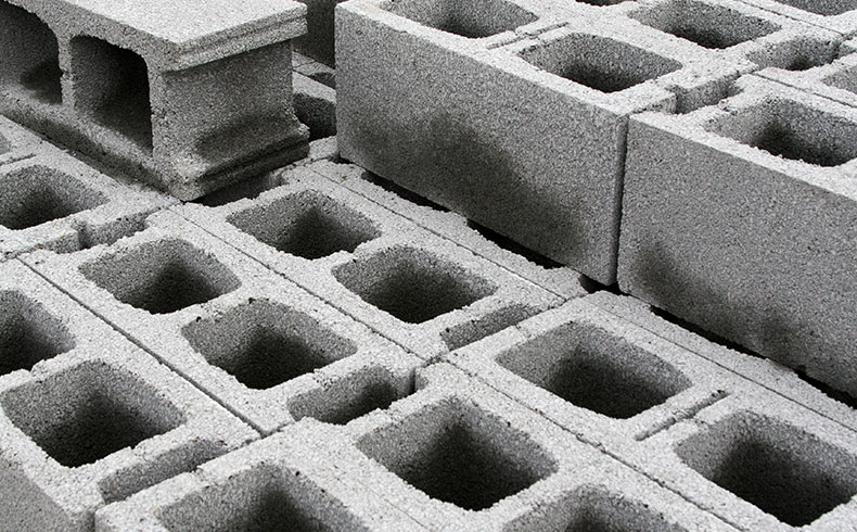 Blocos de concreto empilhados 