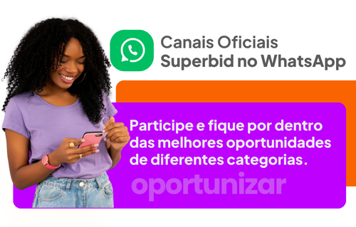 Participe dos canais exclusivos da Superbid Exchange no WhatsApp e acompanhe as melhores oportunidades